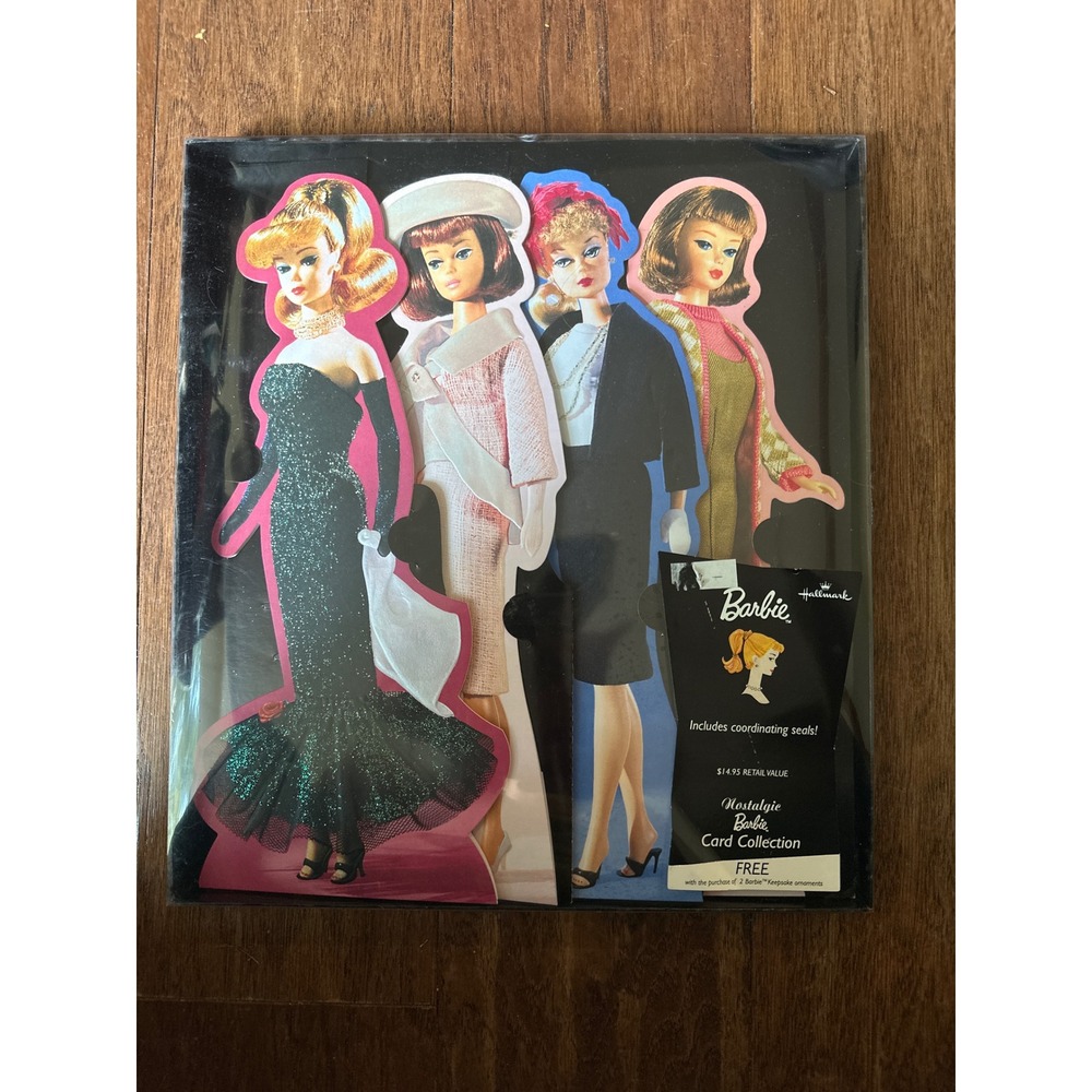 Hallmark Nostalgic Barbie Card Collection with 4 Blank Cards & Envelopes